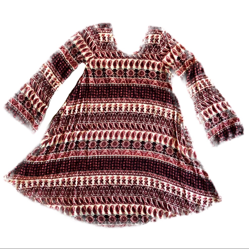 Cleobella. Dress with slight scoop back. Multi colored (black, cream, pink)